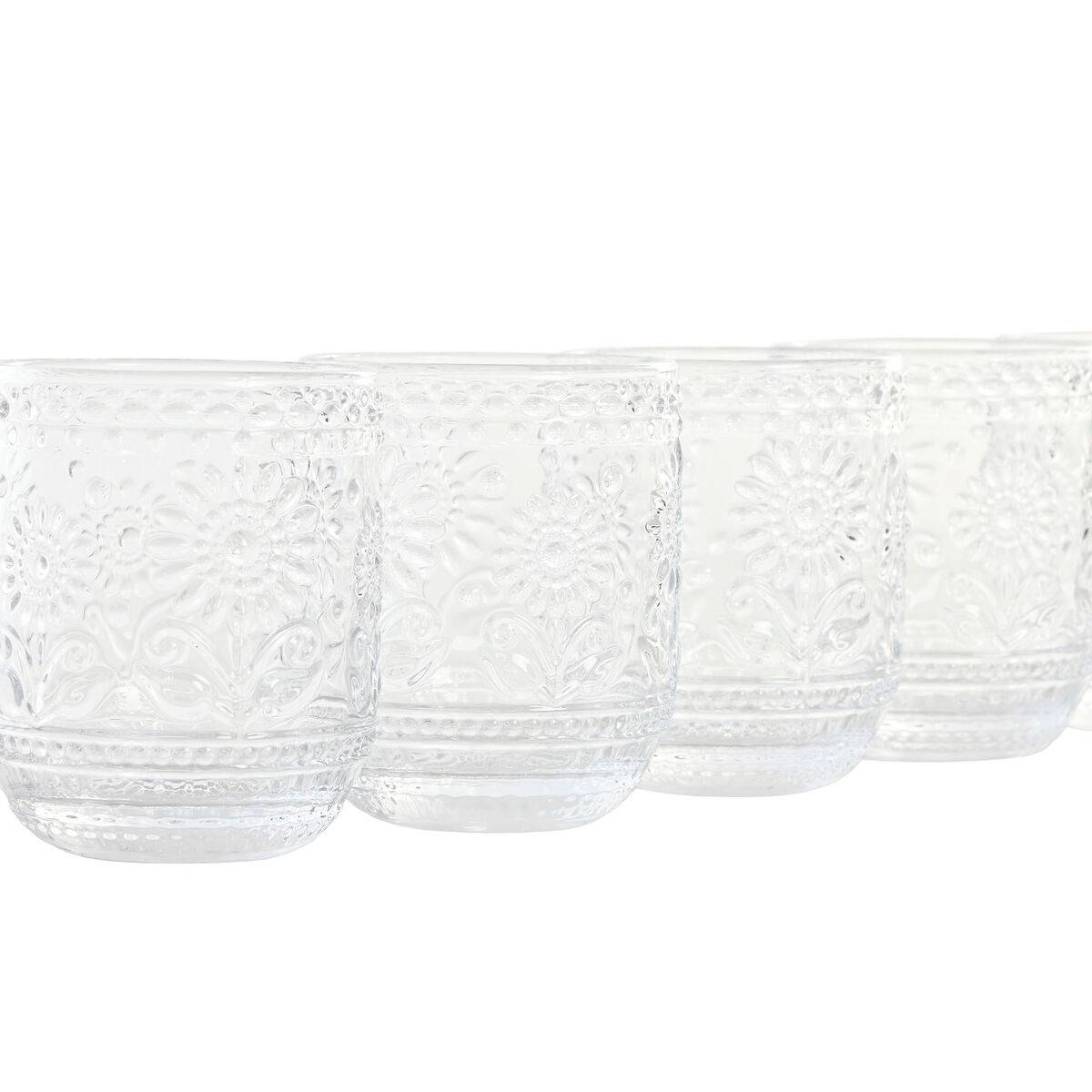 Set de Vasos Home ESPRIT Transparente Cristal Con relieve 360 ml (6 Unidades)