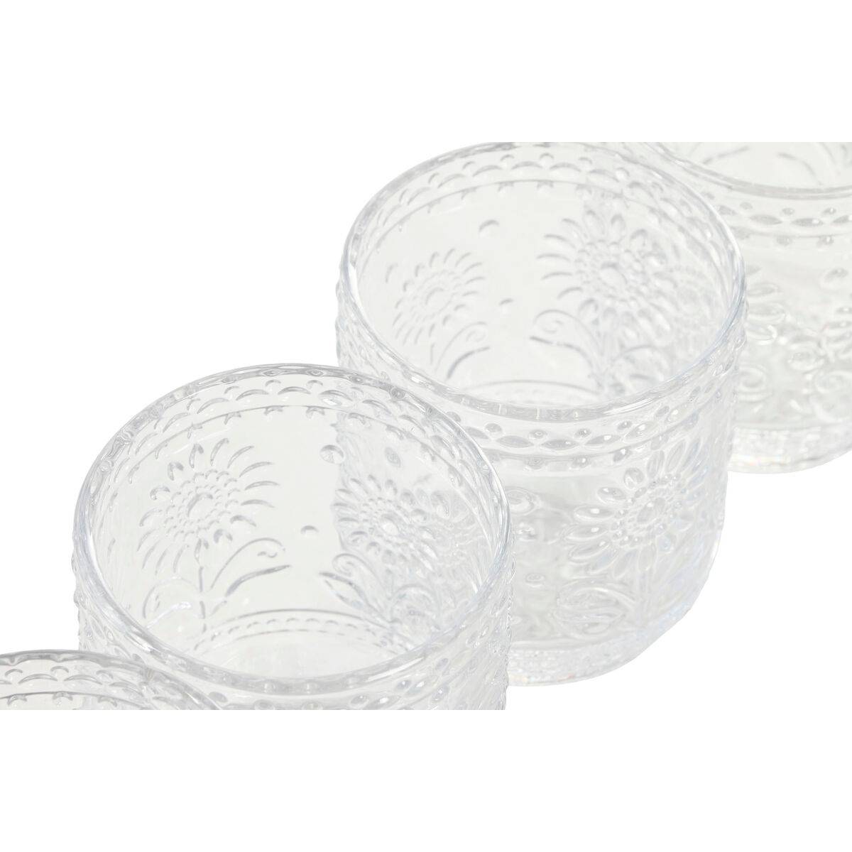 Set de Vasos Home ESPRIT Transparente Cristal Con relieve 360 ml (6 Unidades)