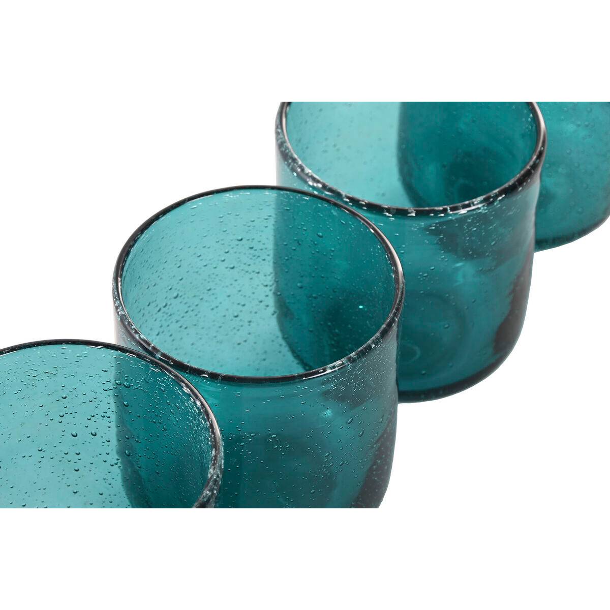 Set de Vasos Home ESPRIT Turquesa Cristal 320 ml (6 Unidades)