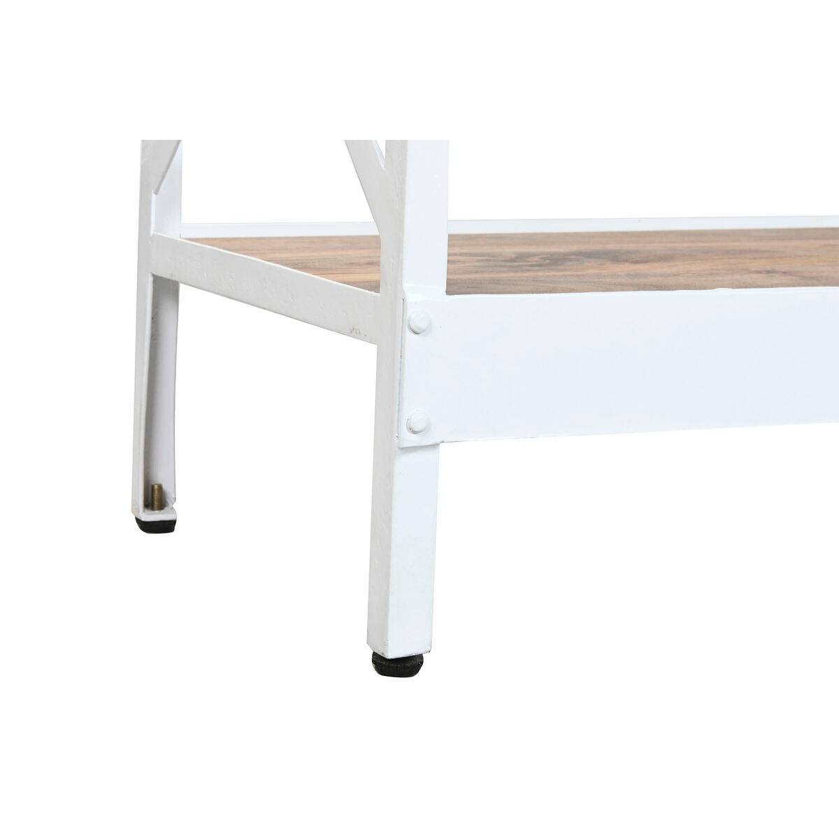 Estantería Home ESPRIT Blanco Natural Metal Madera de mango 180 x 35 x 220 cm