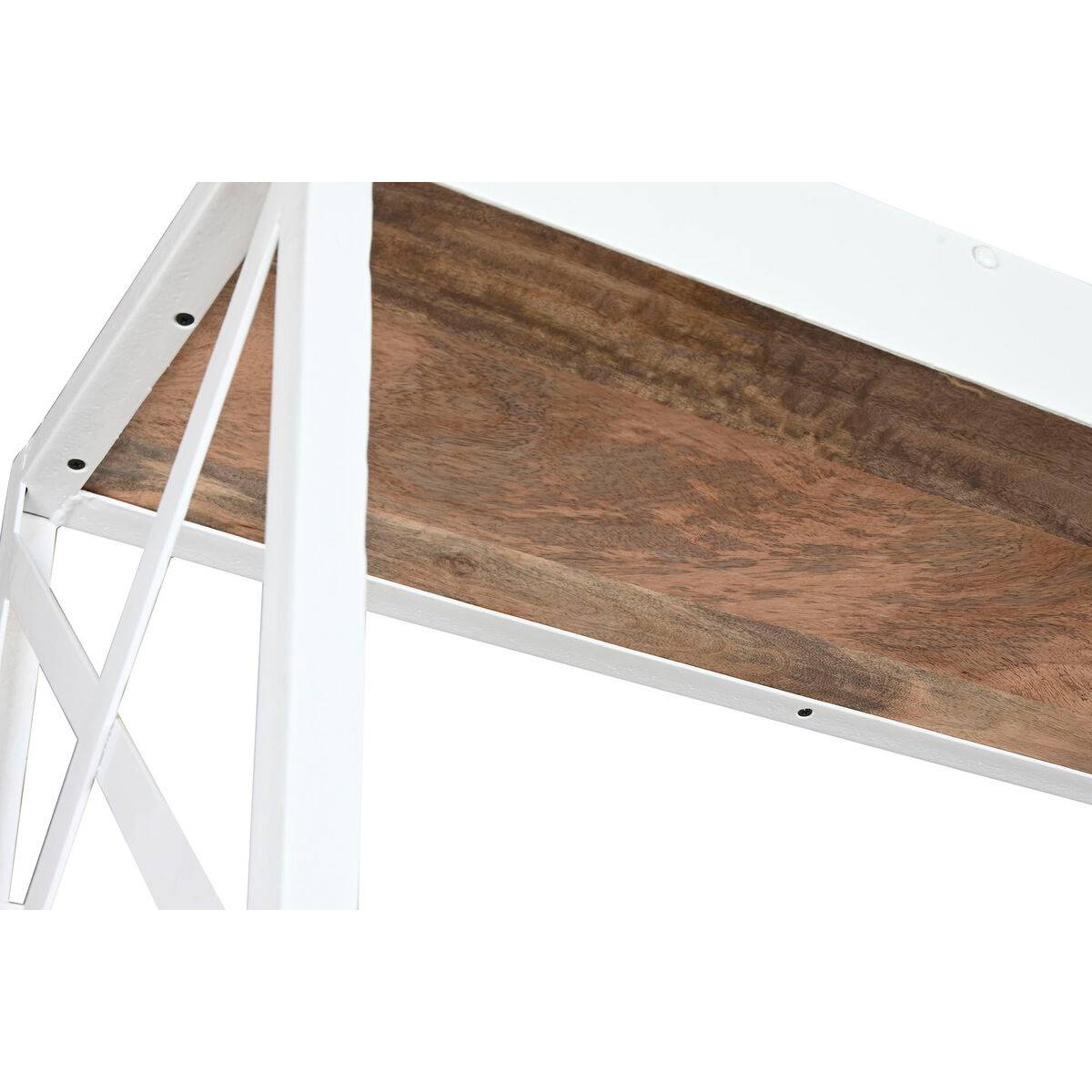 Estantería Home ESPRIT Blanco Natural Metal Madera de mango 180 x 35 x 220 cm