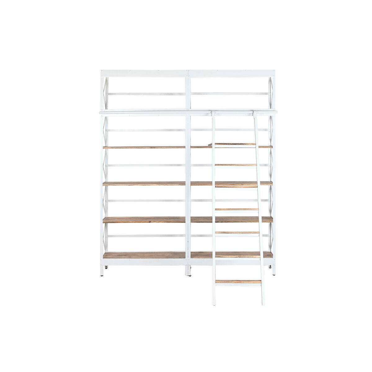 Estantería Home ESPRIT Blanco Natural Metal Madera de mango 180 x 35 x 220 cm