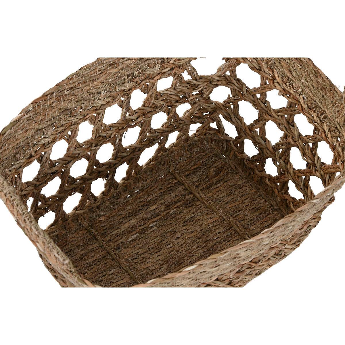 Juego de Cestas Home ESPRIT Hierba marina Tropical 45 x 35 x 35 cm