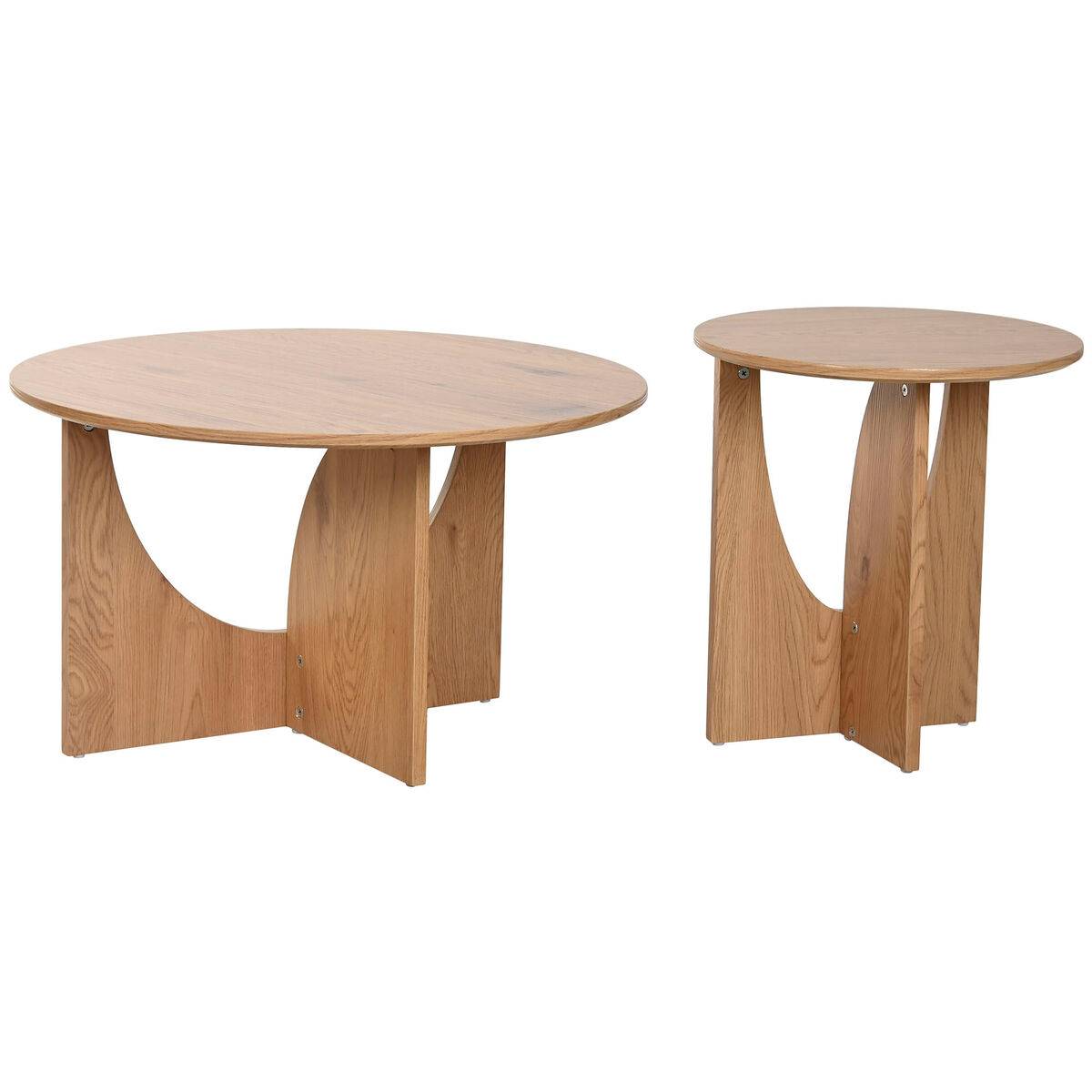 Juego de 2 mesas Home ESPRIT Natural 75 x 75 x 45 cm