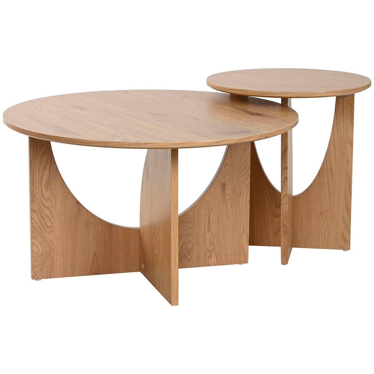 Juego de 2 mesas Home ESPRIT Natural 75 x 75 x 45 cm