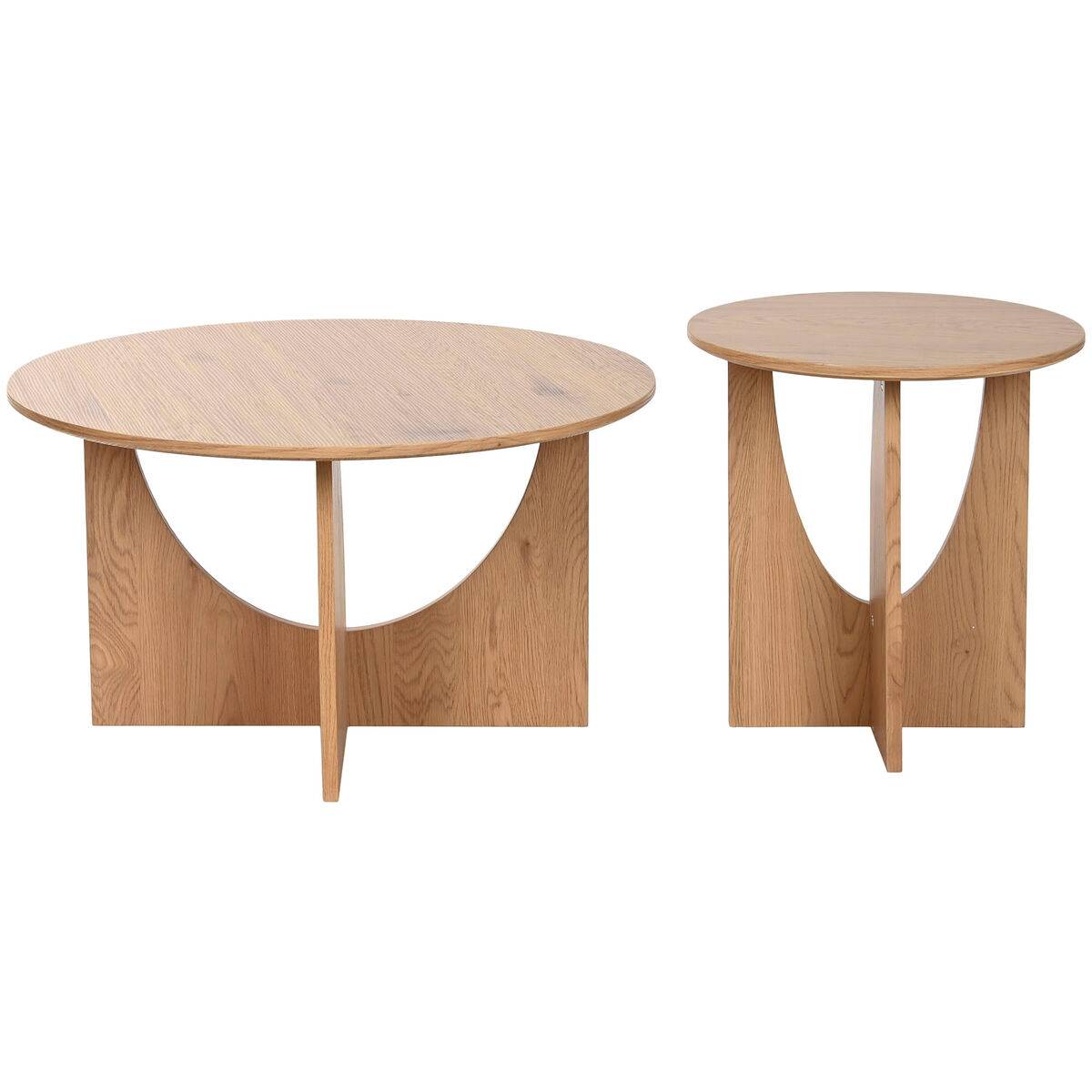 Juego de 2 mesas Home ESPRIT Natural 75 x 75 x 45 cm