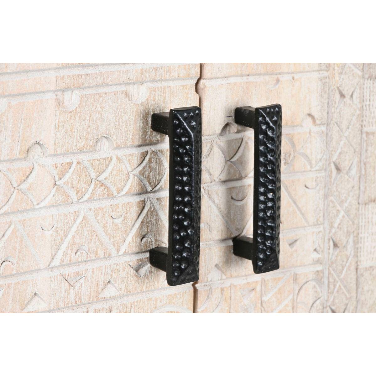 Armario Home ESPRIT Blanco Negro Metal Madera de mango 180 x 40 x 160 cm