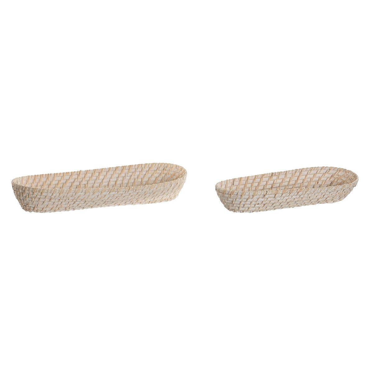 Bandeja de Aperitivos Home ESPRIT Blanco Natural 44 x 18 x 7 cm