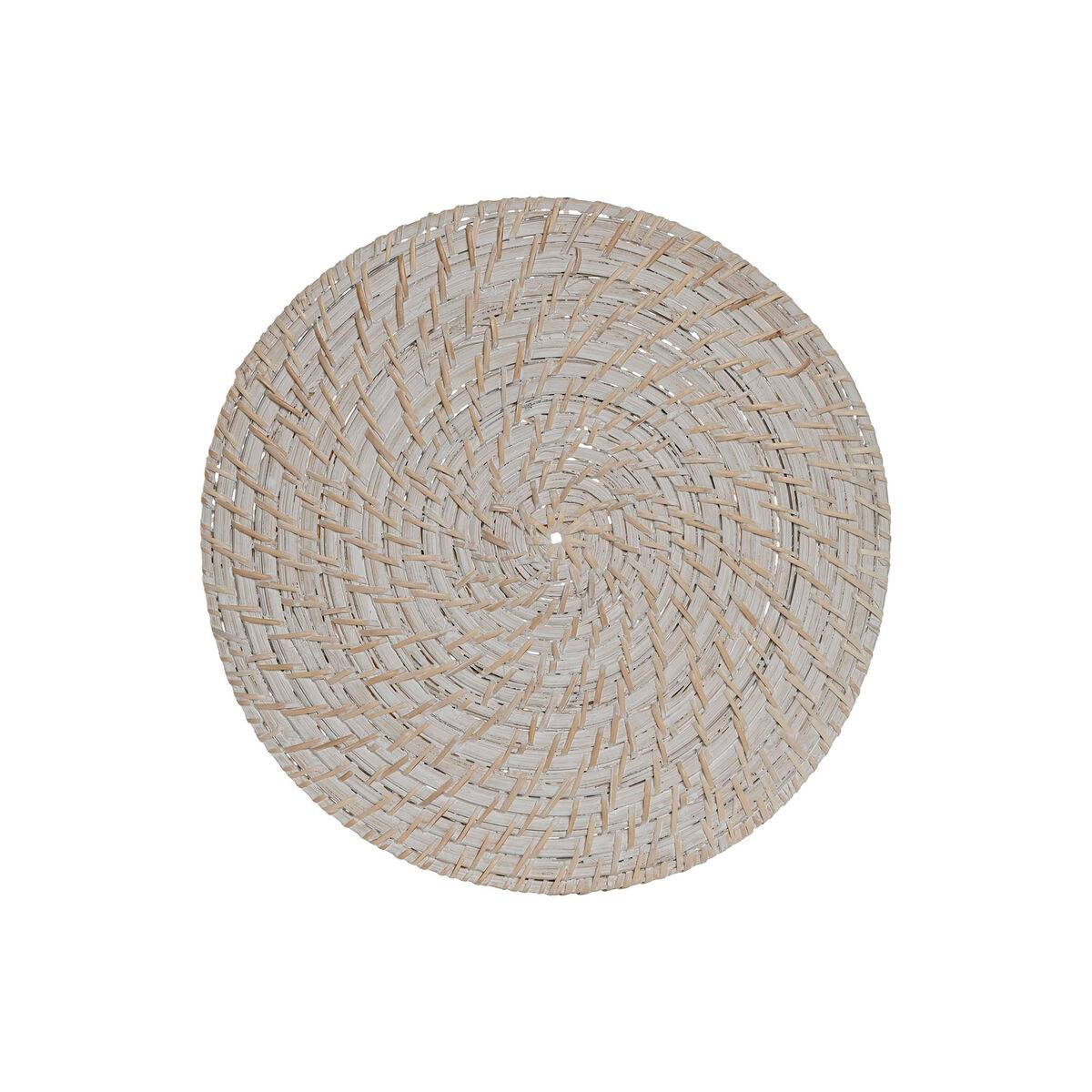 Salvamantel Home ESPRIT Blanco Natural Bambú Ratán 34 x 34 x 1,5 cm