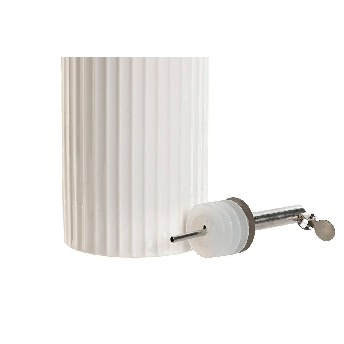Aceitera Home ESPRIT Blanco Plateado Acero Inoxidable Porcelana Urbano 350 ml 7 x 7 x 22 cm