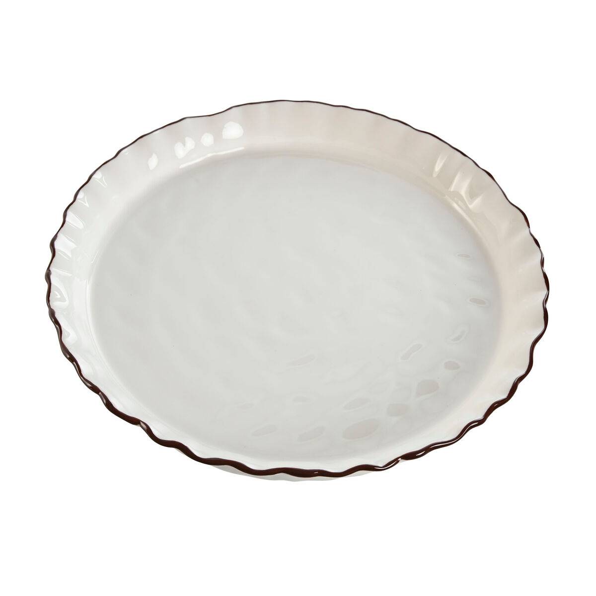 Plato Llano Home ESPRIT Blanco Marrón Porcelana 26 x 26 x 11 cm