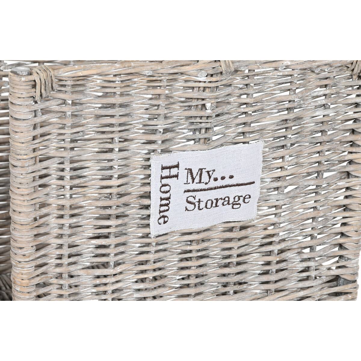 Soporte para Leña Home ESPRIT Natural Mimbre 47 x 35 x 54 cm (2)