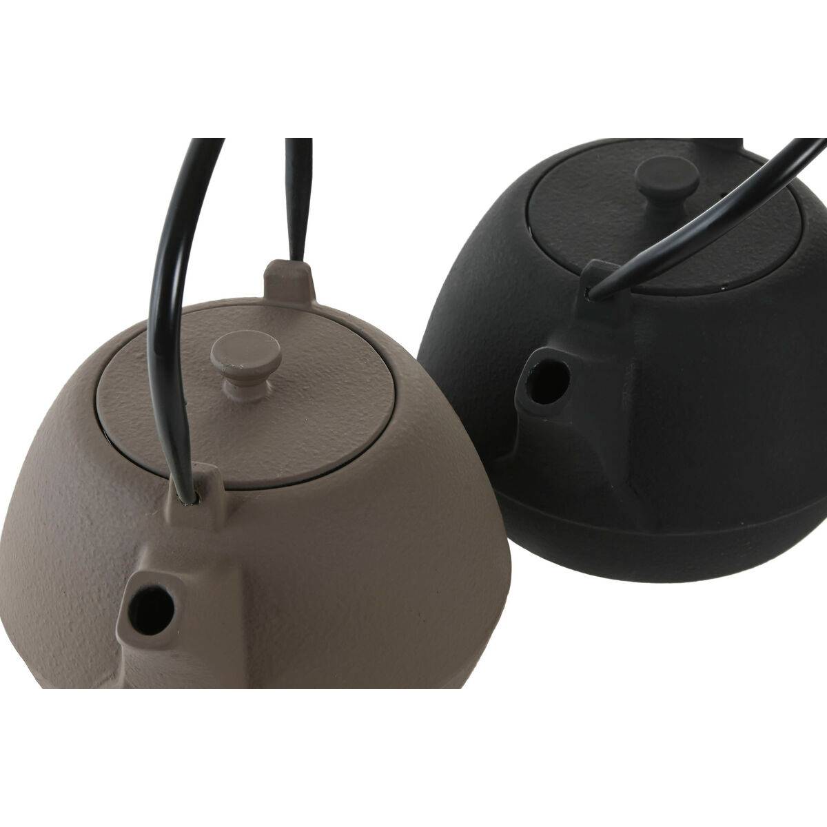 Tetera Home ESPRIT Negro Beige Acero Inoxidable Hierro 1,2 L (2 Unidades)