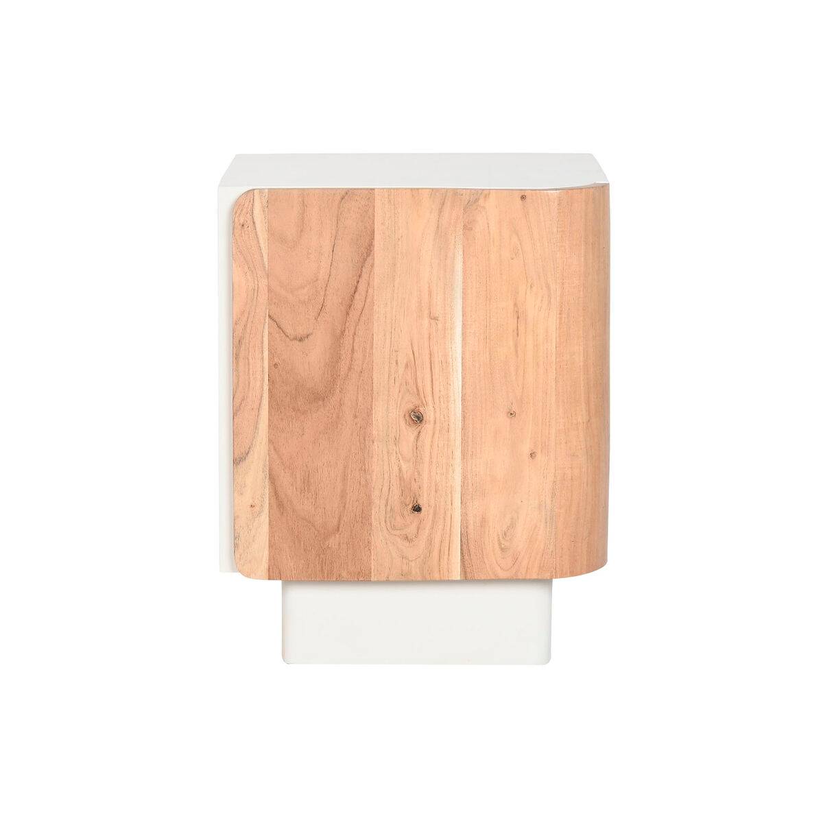 Mesita de Noche Home ESPRIT Blanco Natural 40 x 35 x 50 cm