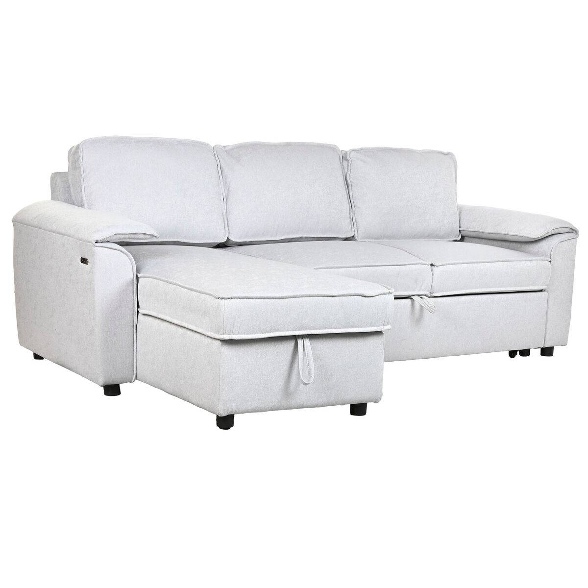 Sofá Cama Home ESPRIT Gris claro Moderno 220 x 153 x 88 cm