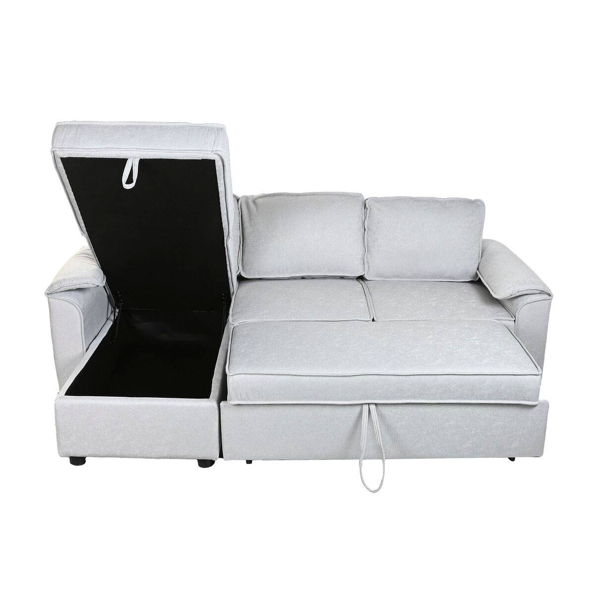 Sofá Cama Home ESPRIT Gris claro Moderno 220 x 153 x 88 cm
