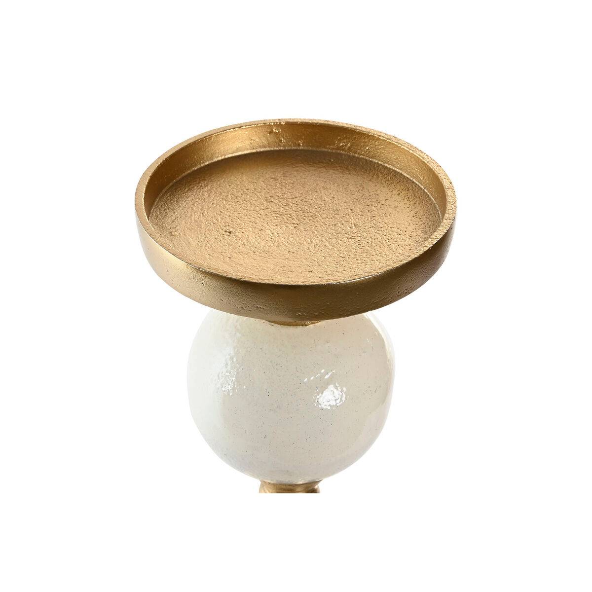 Candelabro Home ESPRIT Blanco Dorado Aluminio Moderno 15 x 15 x 43.5 cm