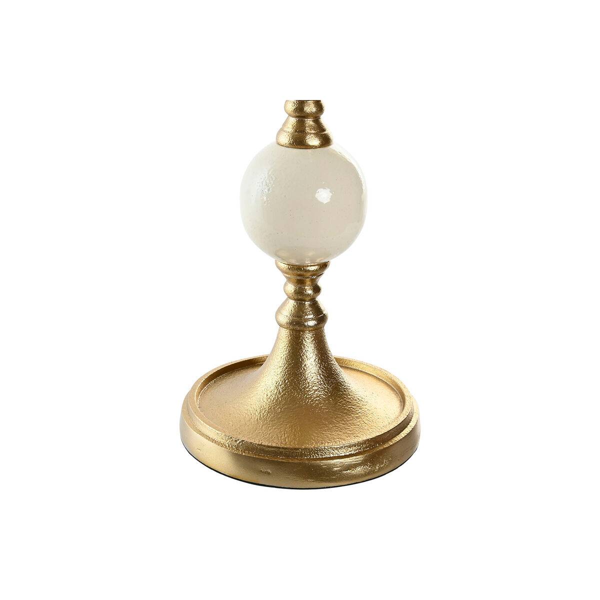 Candelabro Home ESPRIT Blanco Dorado Aluminio Moderno 15 x 15 x 43.5 cm