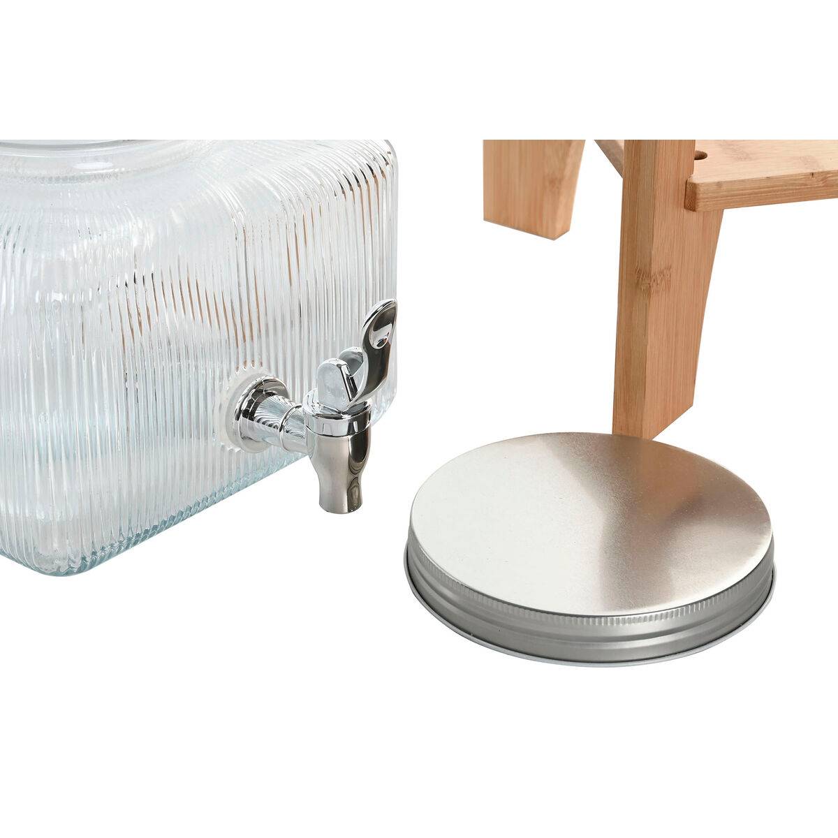 Dispensador de Agua Home ESPRIT Transparente Natural Bambú Cristal 3,5 L 19 x 19 x 16 cm