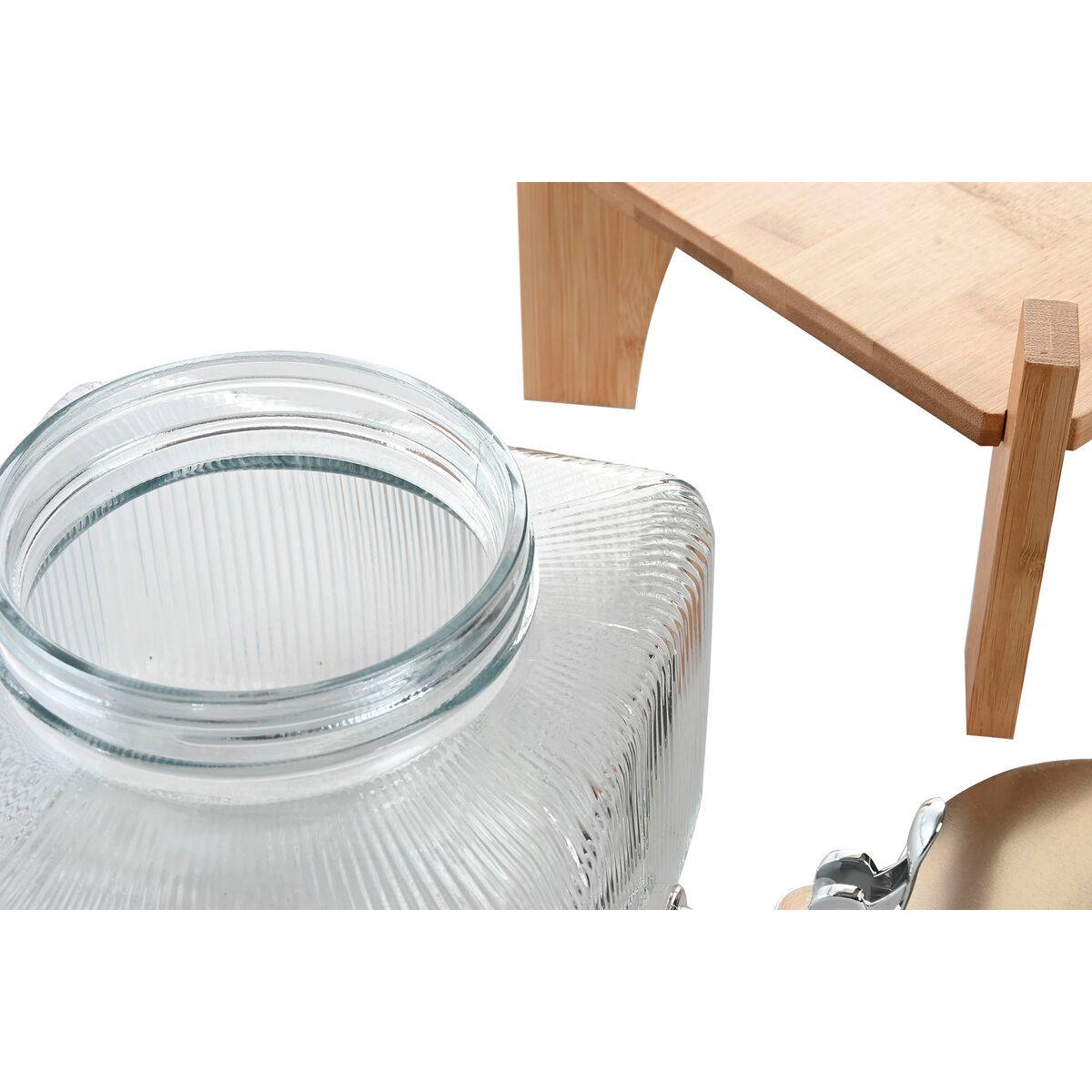 Dispensador de Agua Home ESPRIT Transparente Natural Bambú Cristal 3,5 L 19 x 19 x 16 cm