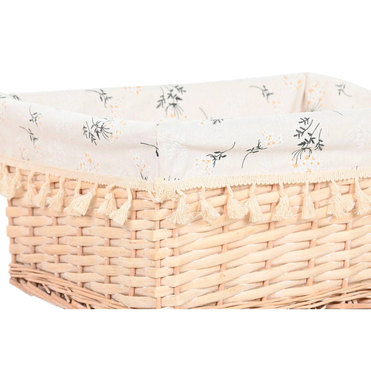 Cesto para la Ropa Sucia Home ESPRIT Natural Mimbre Shabby Chic 48 x 38 x 22 cm 5 Piezas