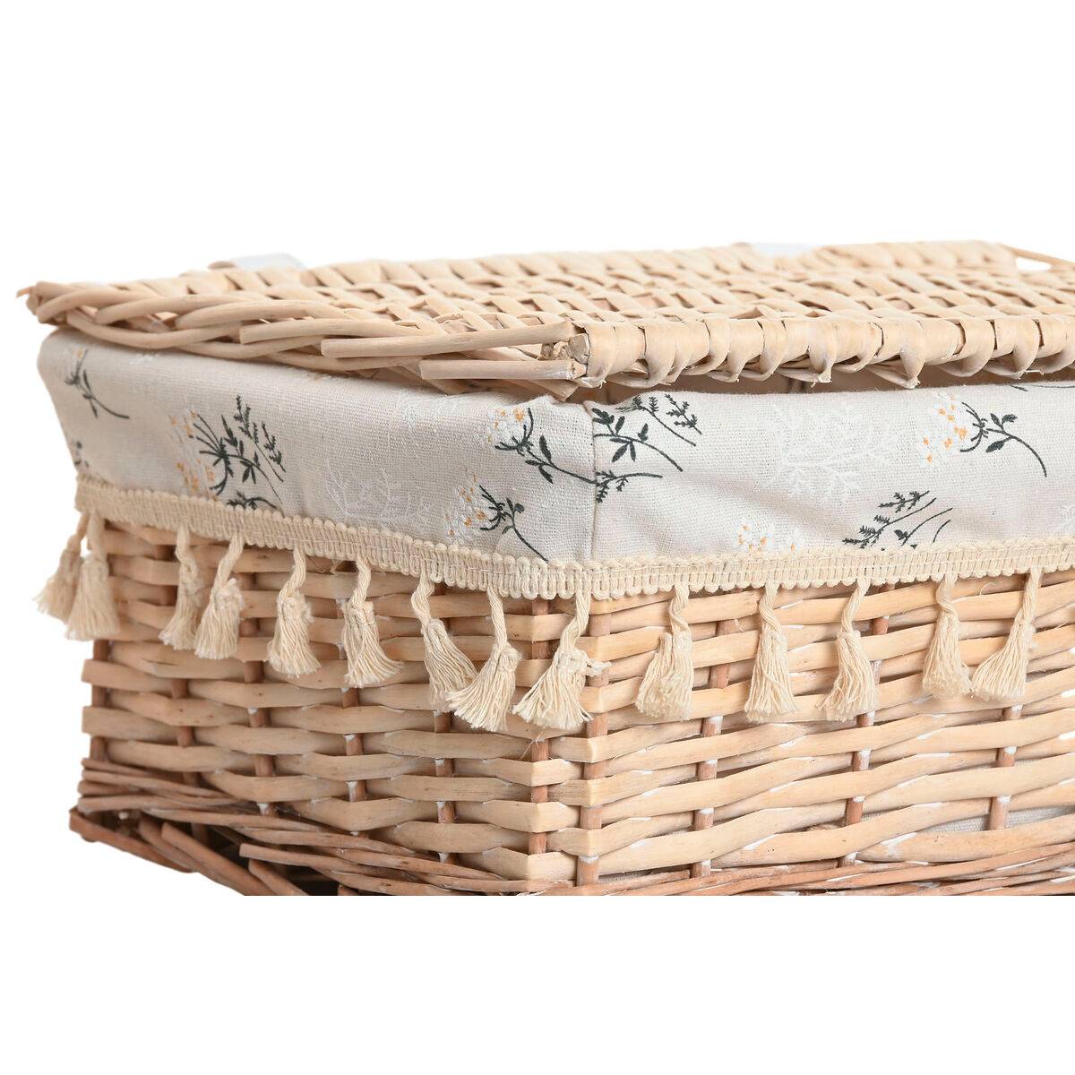 Cesto para la Ropa Sucia Home ESPRIT Natural Mimbre Shabby Chic 42 x 33 x 20 cm 3 Piezas