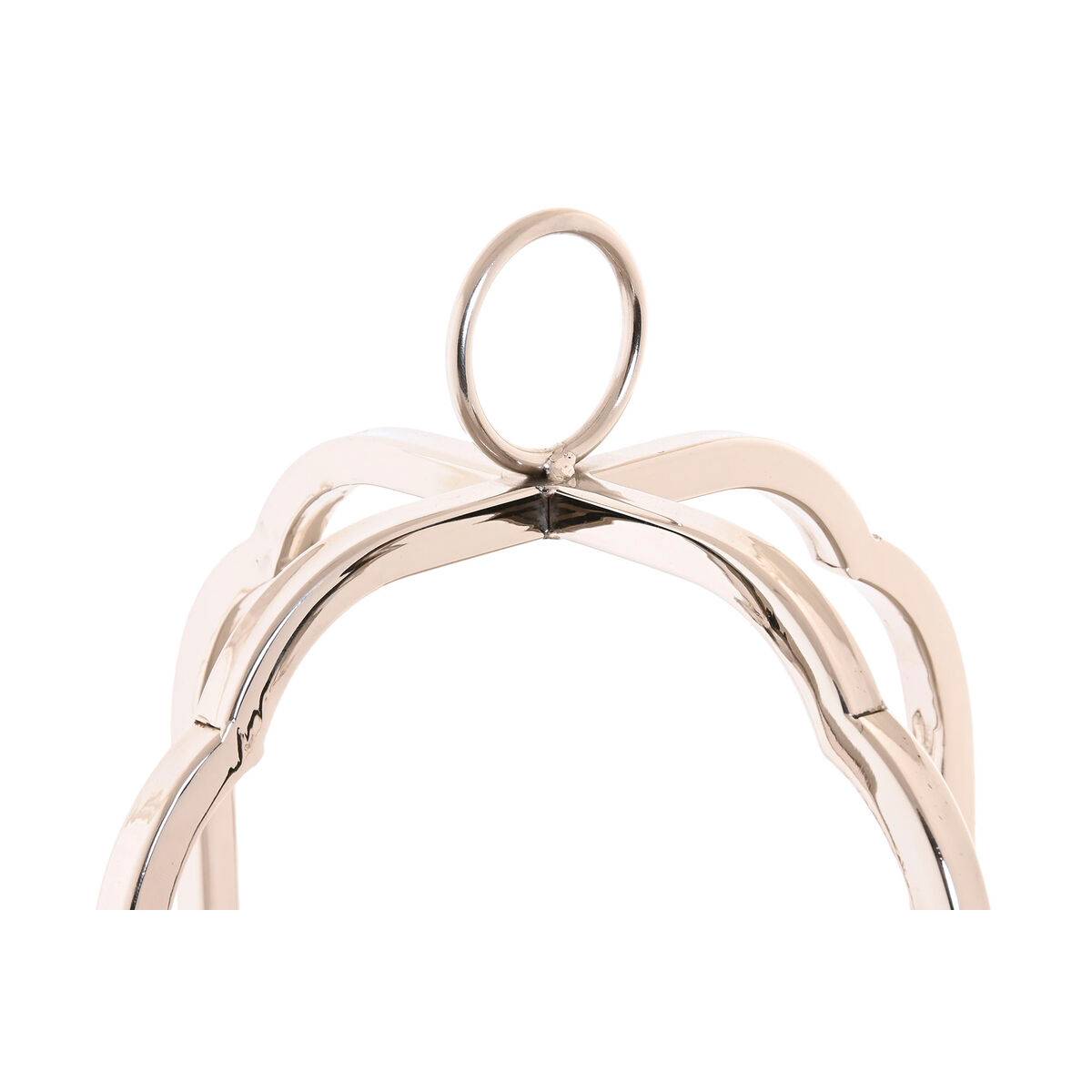 Portavelas Home ESPRIT Plateado Cristal Acero 21 x 21 x 49 cm