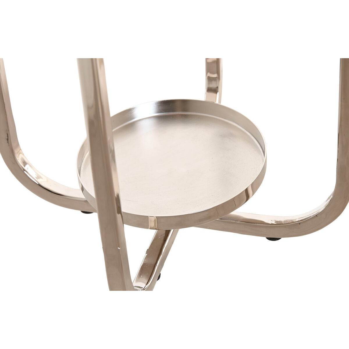 Portavelas Home ESPRIT Plateado Cristal Acero 21 x 21 x 49 cm