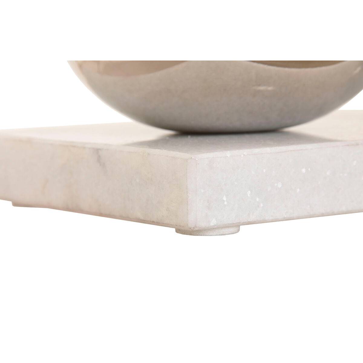 Portavelas Home ESPRIT Blanco Plateado Cristal Mármol 40 x 13 x 22 cm