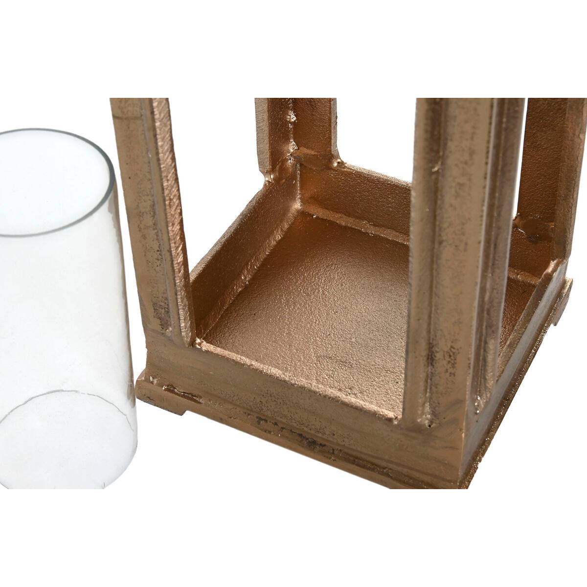 Farol Home ESPRIT Dorado Aluminio Cristal Vintage 17 x 17 x 78 cm