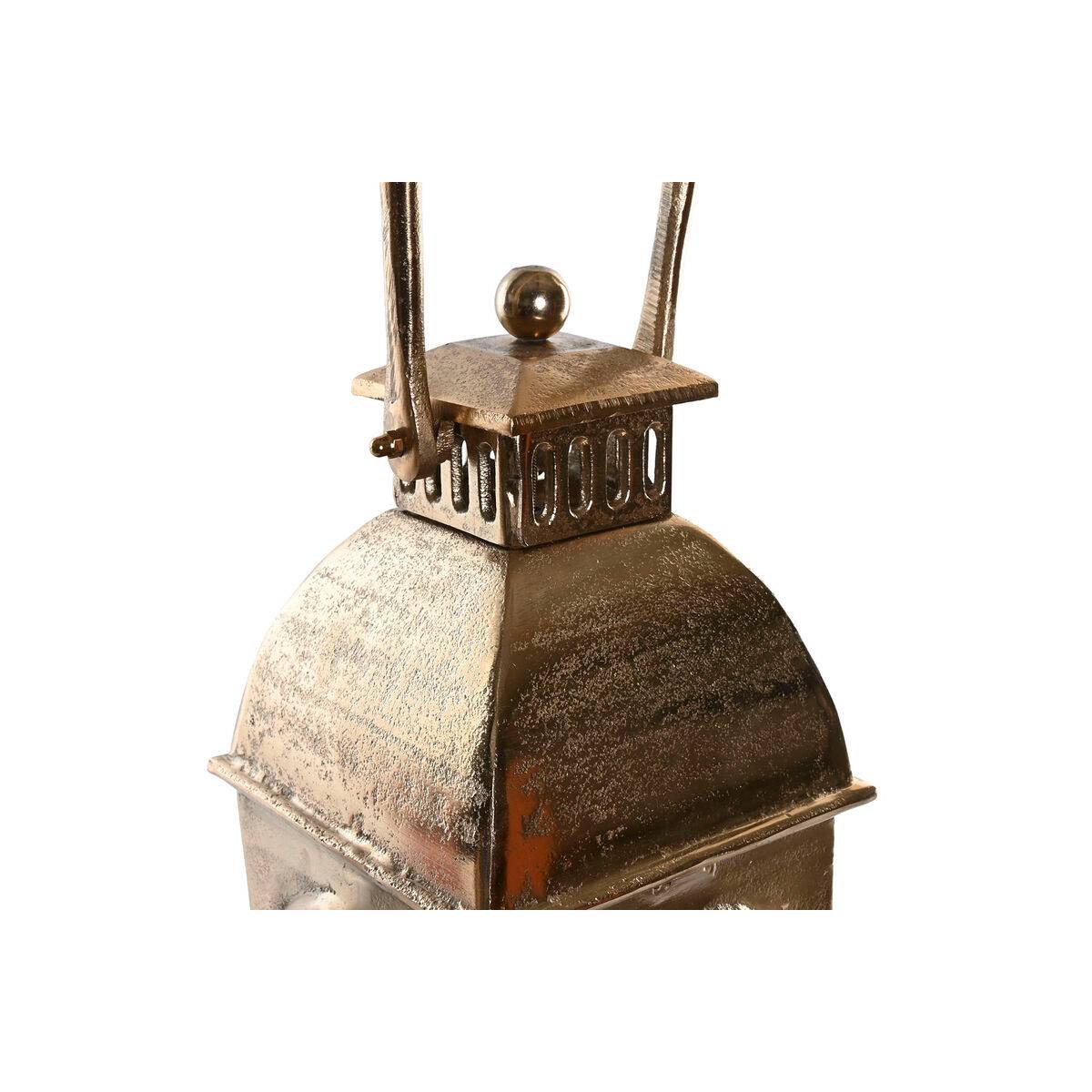 Farol Home ESPRIT Dorado Aluminio Cristal Vintage 17 x 17 x 78 cm