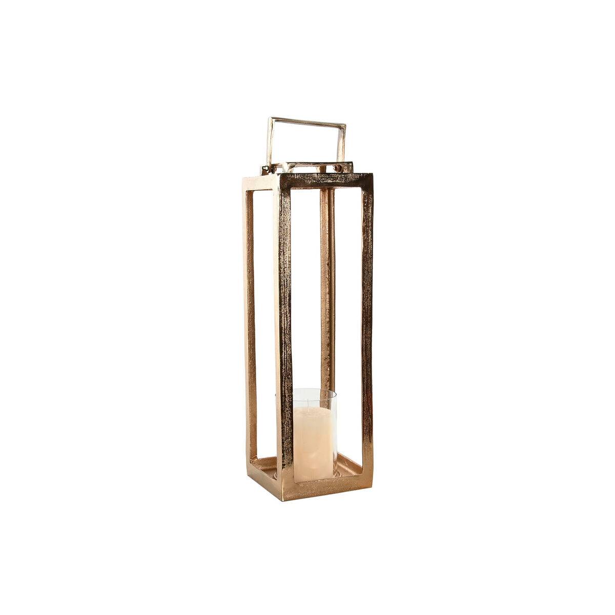 Farol Home ESPRIT Dorado Aluminio Cristal Moderno 20 x 20 x 74 cm
