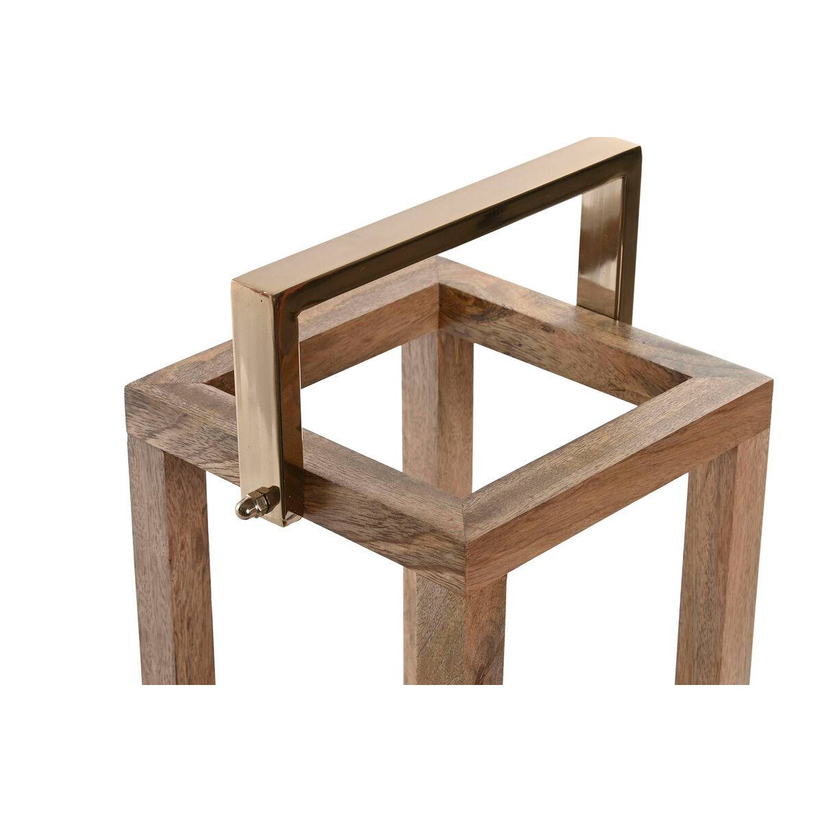 Portavelas Home ESPRIT Marrón Acero Madera de mango 25 x 25 x 54 cm