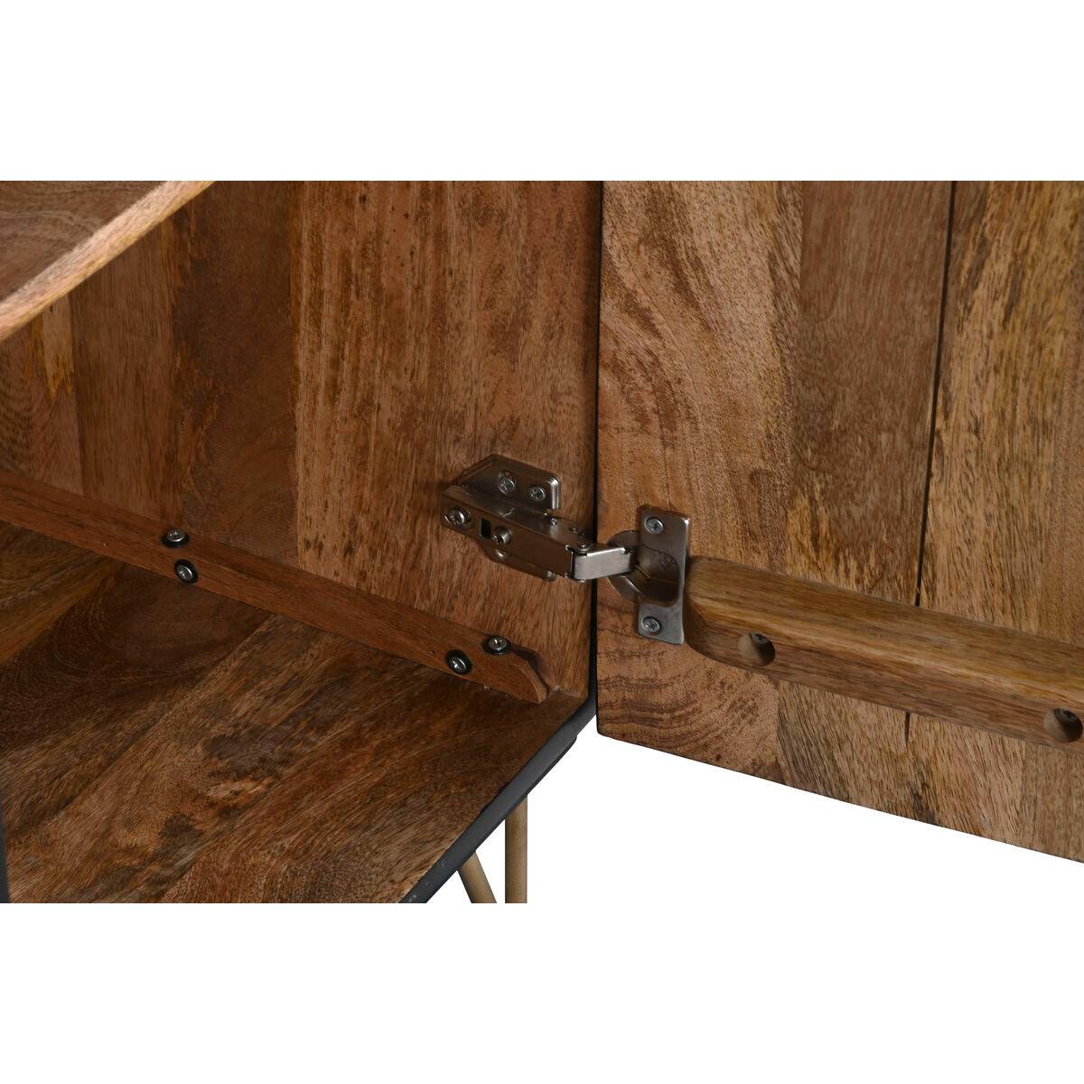 Aparador Home ESPRIT Negro Dorado Metal Madera de mango 81 x 45 x 75 cm