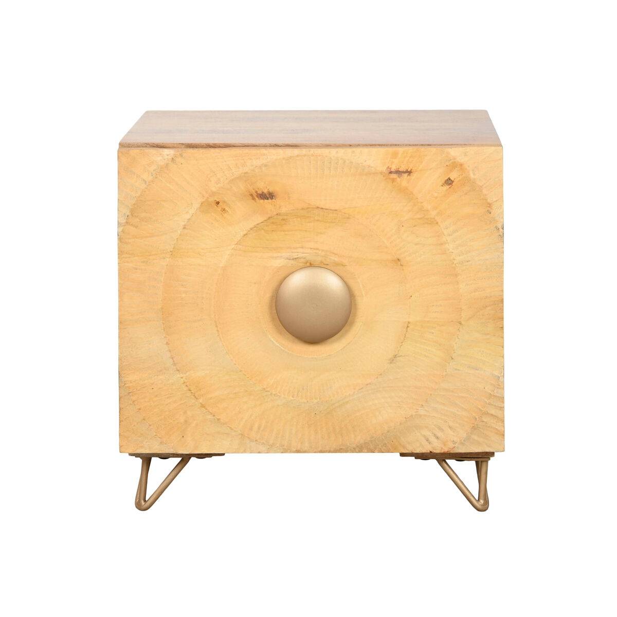 Mesita de Noche Home ESPRIT Dorado Natural 50 x 40 x 50 cm