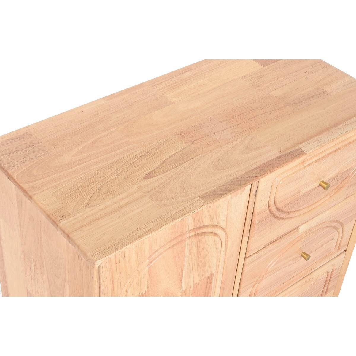 Aparador Home ESPRIT Natural Metal Ratán Madera de caucho 73,5 x 35 x 78 cm