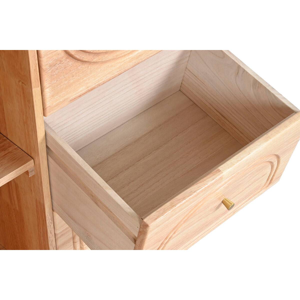 Aparador Home ESPRIT Natural Metal Ratán Madera de caucho 73,5 x 35 x 78 cm