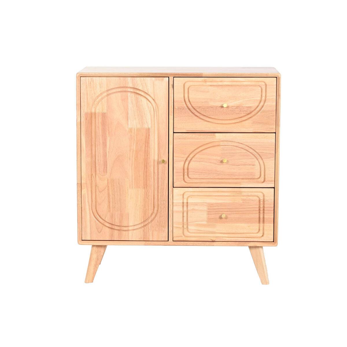 Aparador Home ESPRIT Natural Metal Ratán Madera de caucho 73,5 x 35 x 78 cm