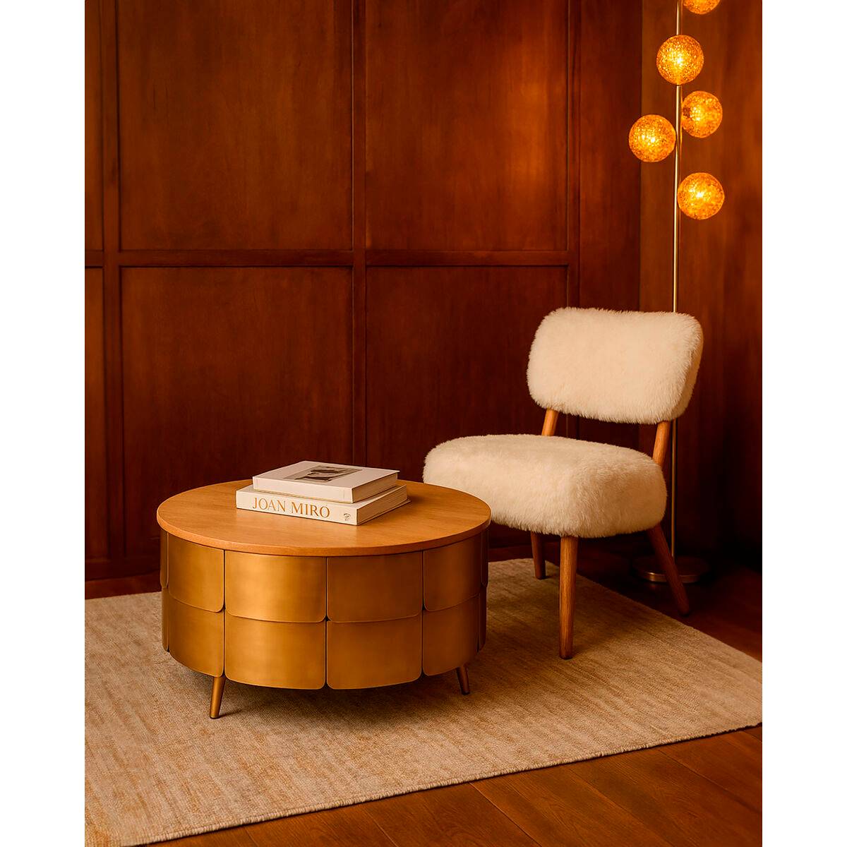 Mesa de Centro Home ESPRIT Dorado 90 x 90 x 45 cm