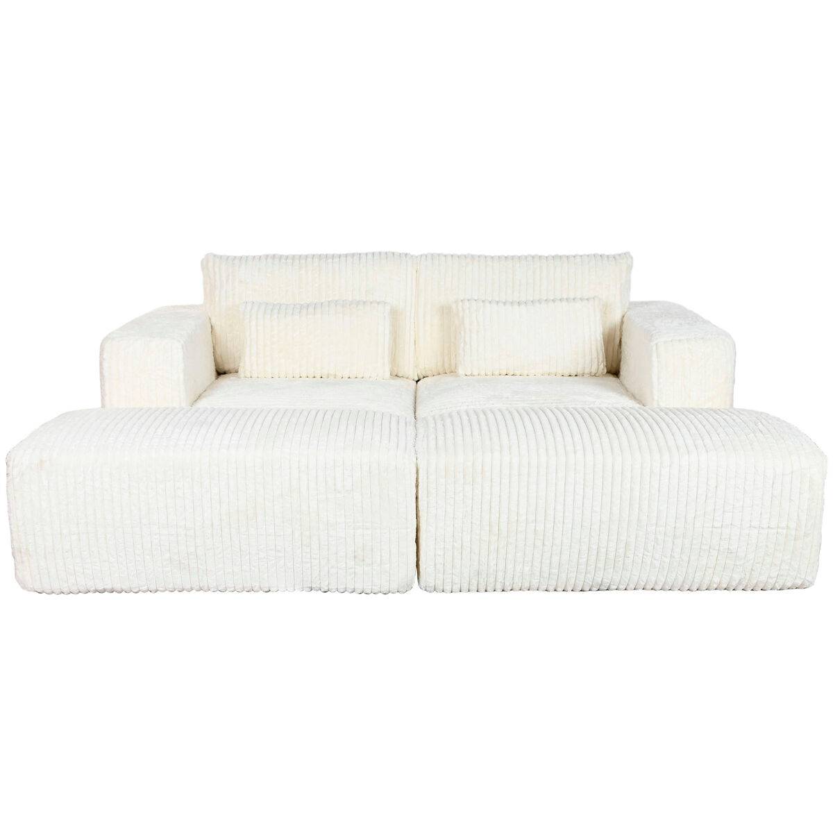 Sofá Home ESPRIT Crema Scandi 220 x 158 x 91 cm