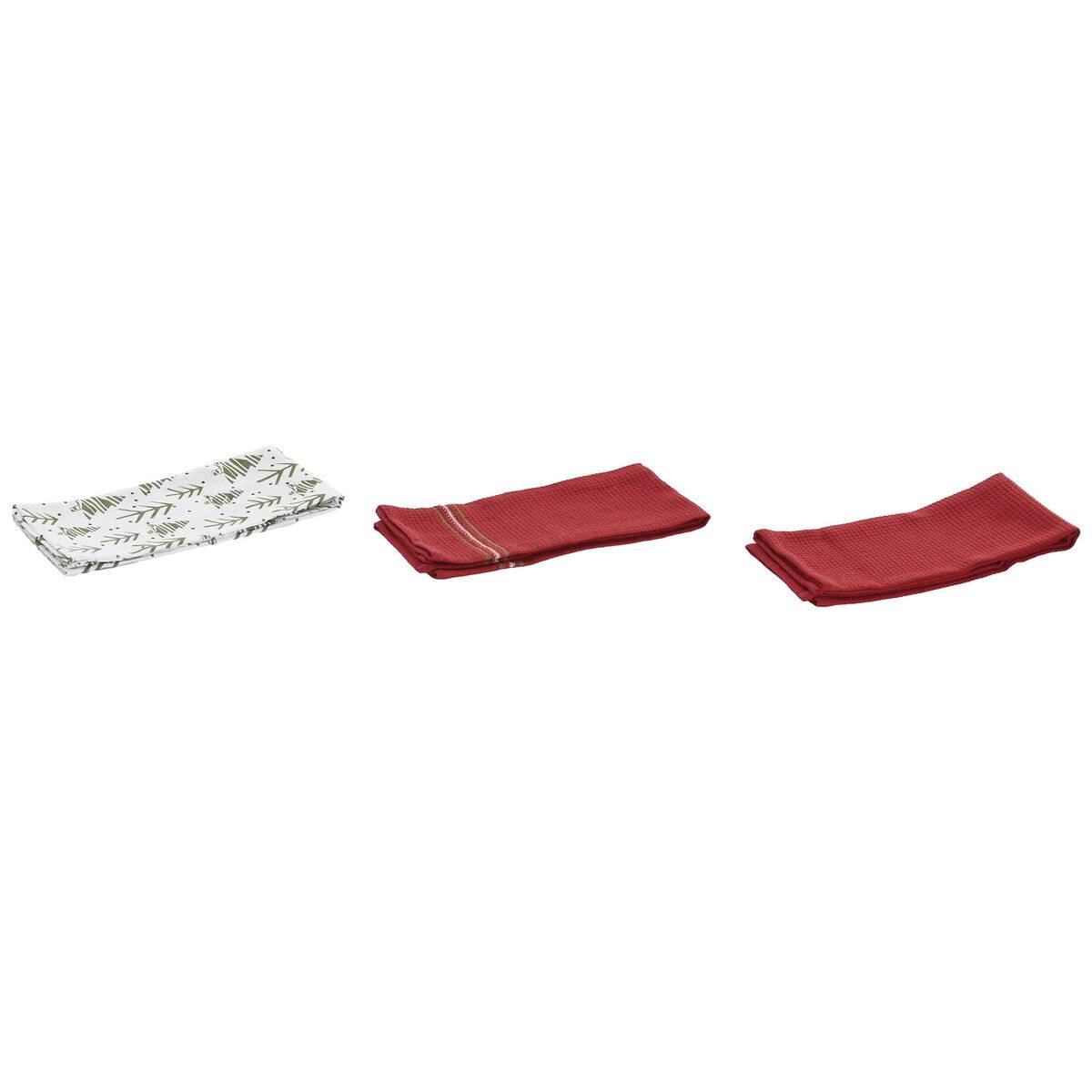 Paño de Cocina Home ESPRIT Rojo Verde Beige 60 X 0,2 X 40 CM