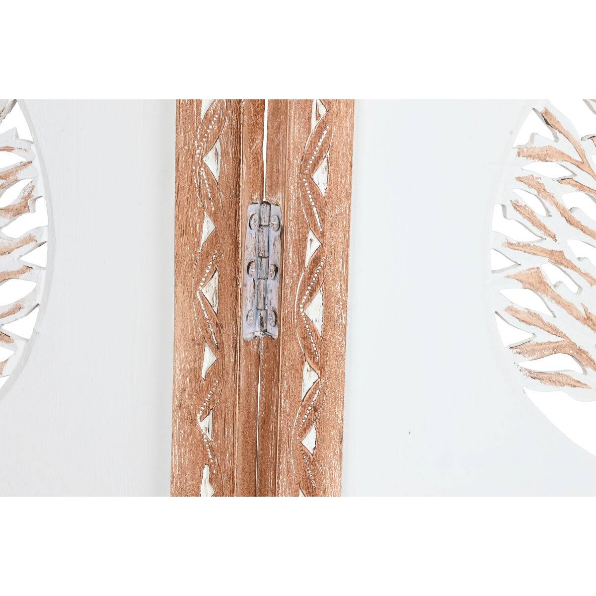 Biombo Home ESPRIT Blanco Natural Madera de mango Madera MDF 153 X 2,3 X 182 CM