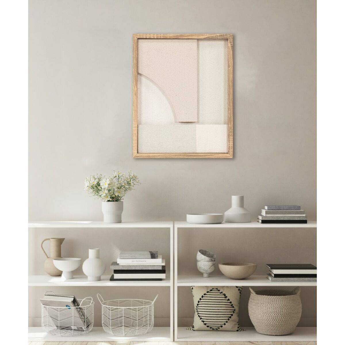 Cuadro con LED Home ESPRIT Poliestireno Madera MDF 40 x 3,8 x 50 cm
