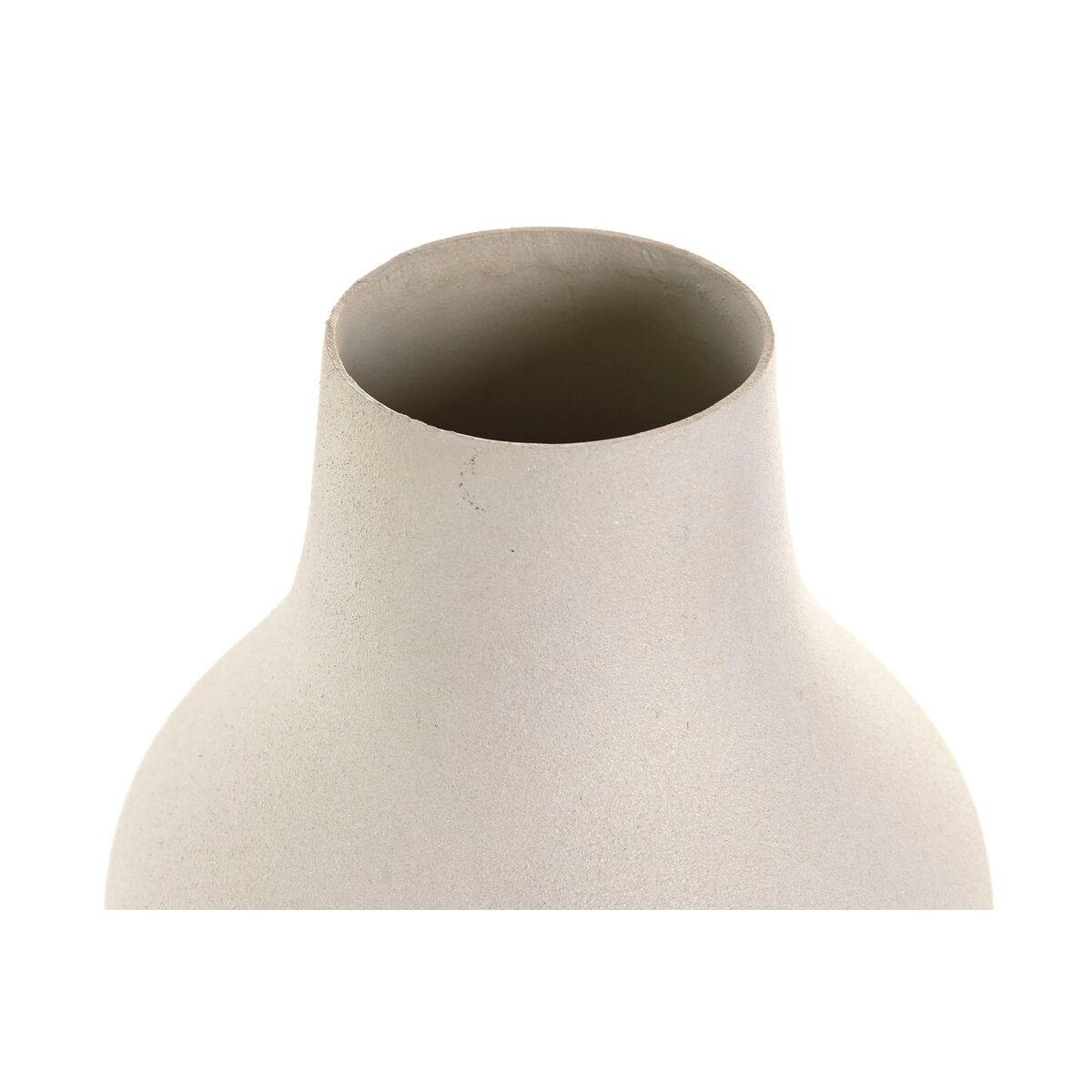 Jarrón Home ESPRIT Blanco Dorado Aluminio Moderno 15 x 15 x 52 cm