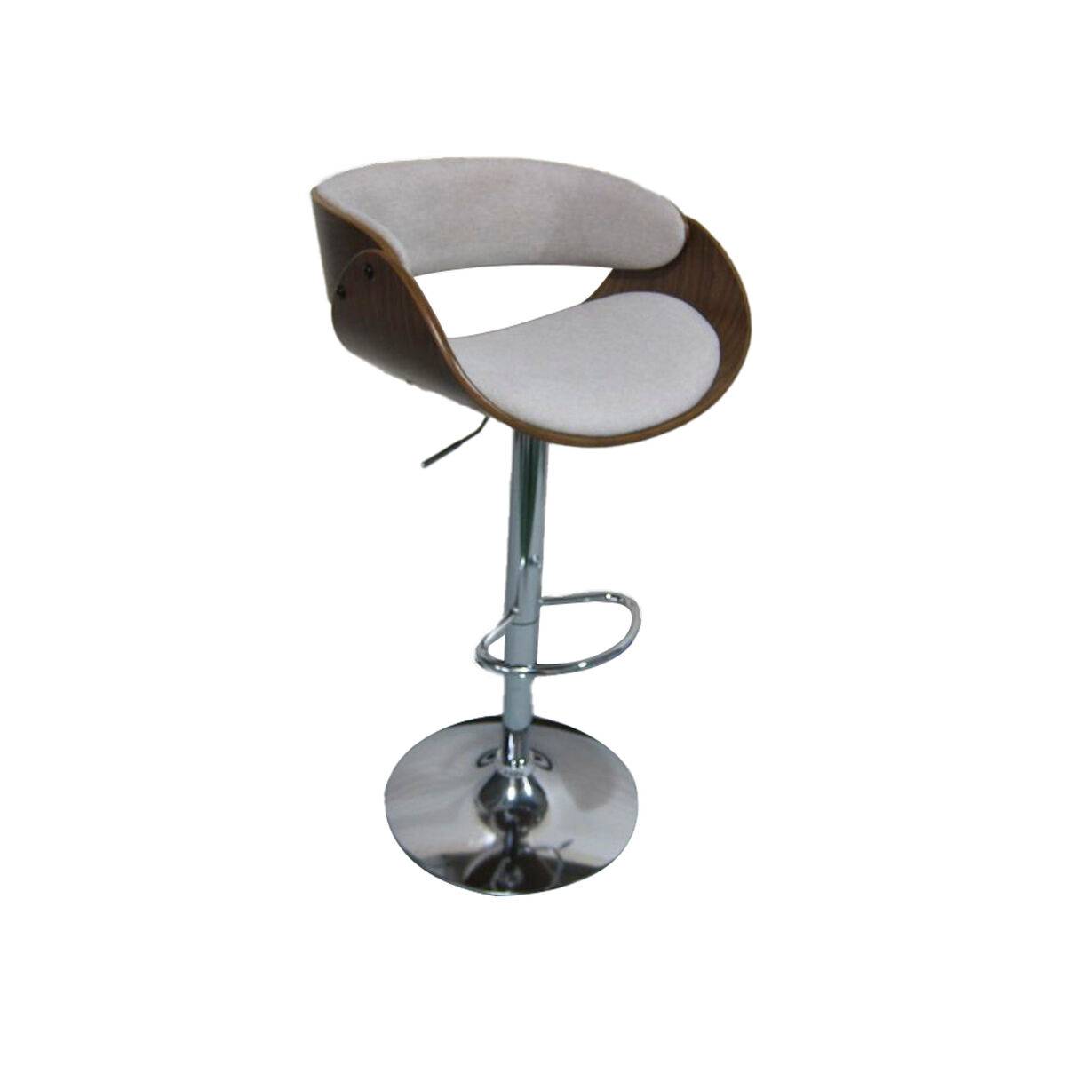 Taburete Home ESPRIT Marrón Beige Plateado Nogal 54 x 53 x 101,5 cm