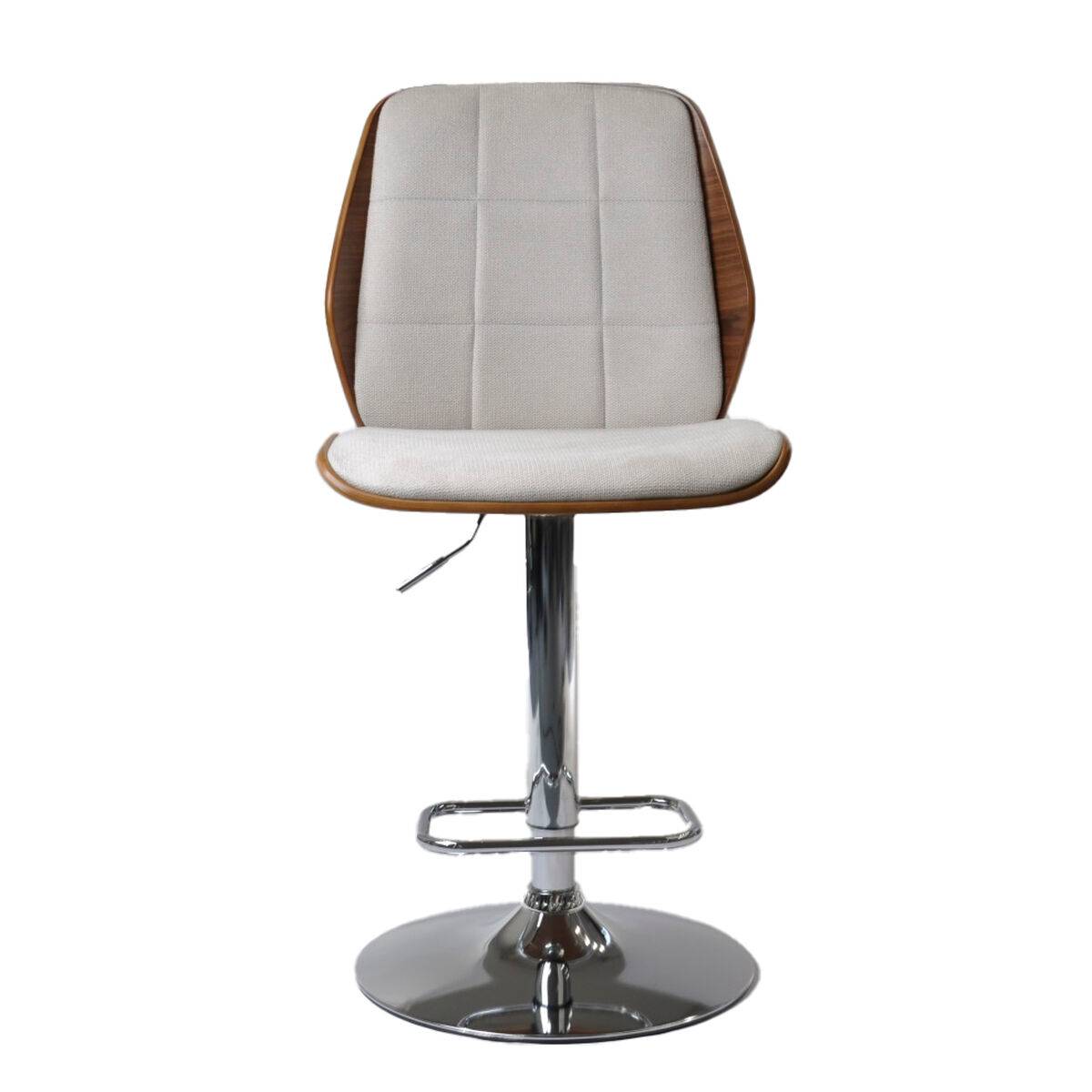 Taburete Home ESPRIT Marrón Beige Plateado Nogal 50 x 52 x 121 cm