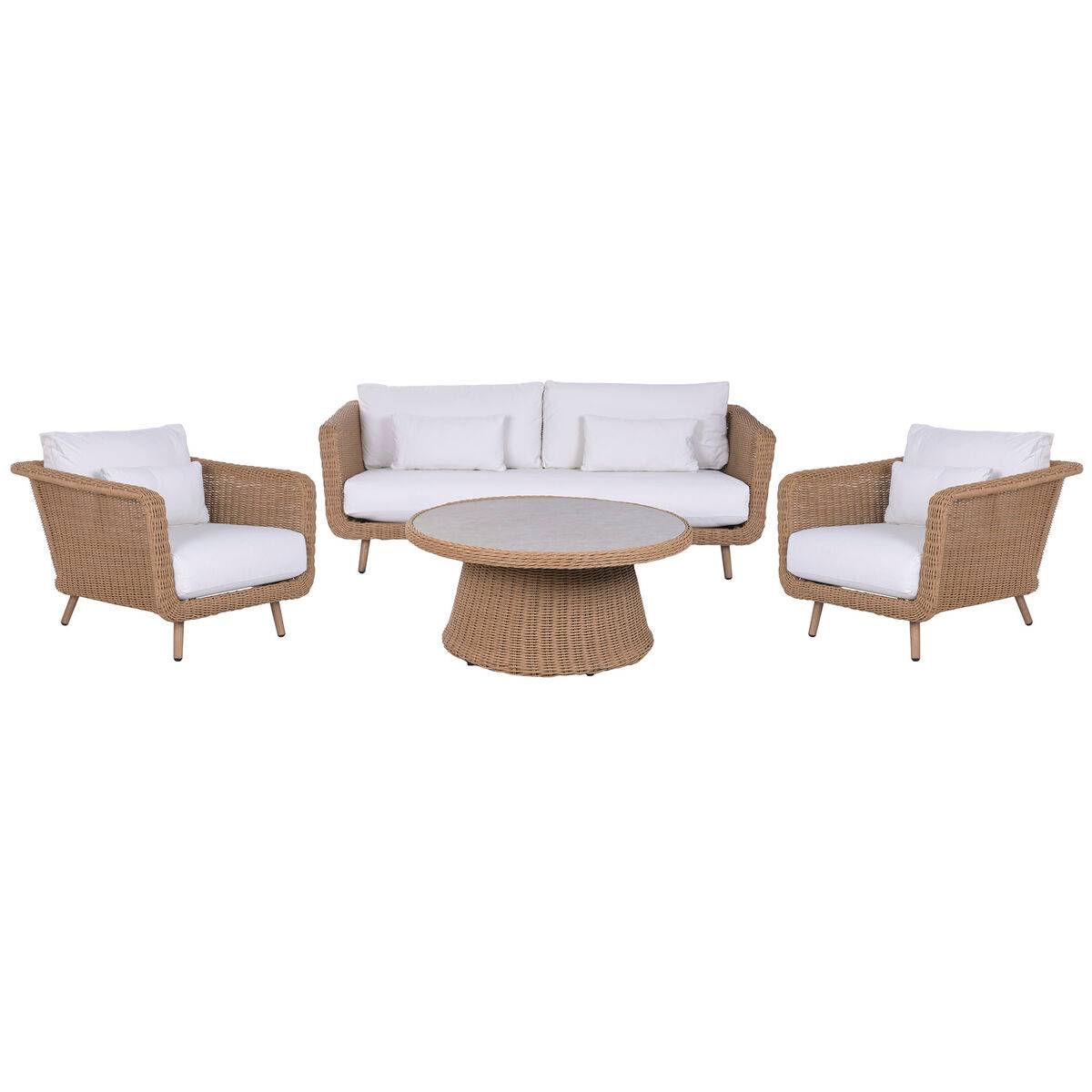Sofá de Jardín Home ESPRIT Blanco Natural 188 X 89 X 65 CM