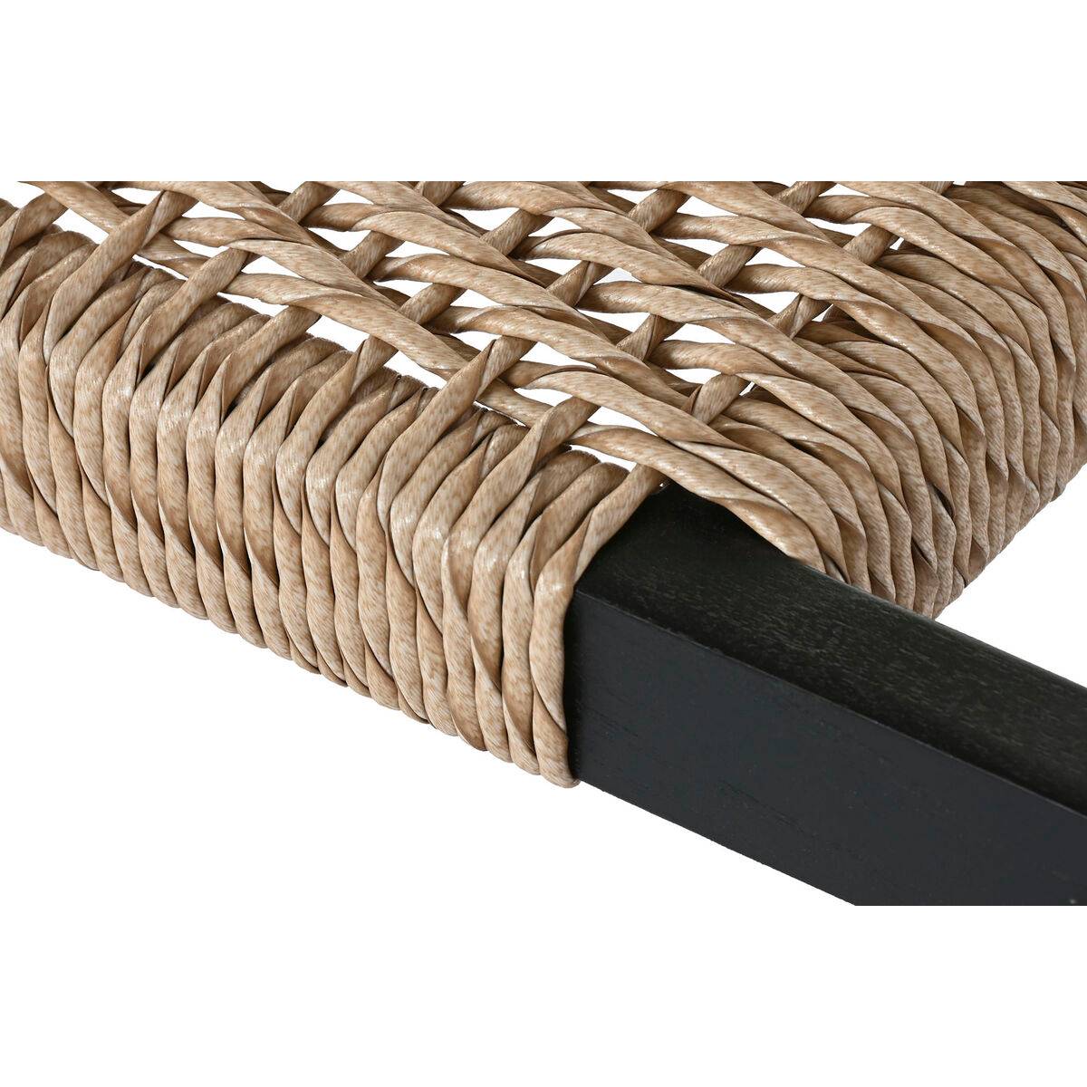 Banqueta Home ESPRIT Negro Fibra sintética Fibra madera de teca 120 x 40 x 45 cm
