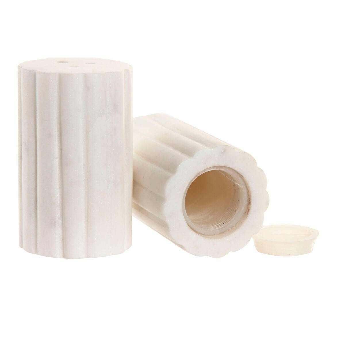 Salero y Pimentero Home ESPRIT Blanco Urbano 4,5 x 4,5 x 8 cm