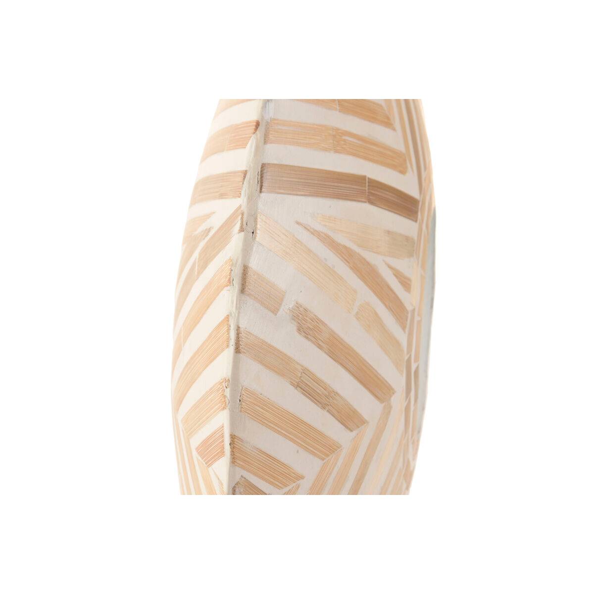 Set de 2 Jarrones Home ESPRIT Blanco Marrón Resina Bambú Natural Tropical 47 X 13 X 52 CM (2 Piezas)